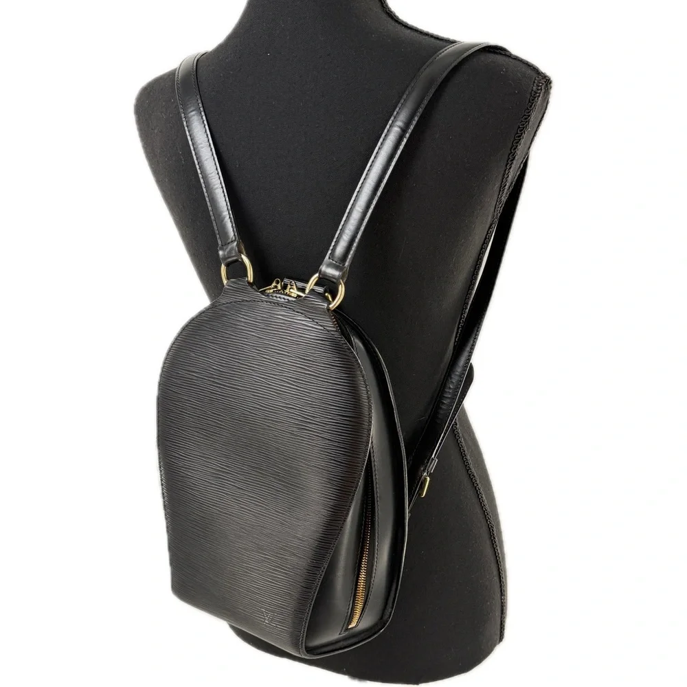 Louis Vuitton Mabillon Black Epi Leather Backpack Vintage 1998 Authentic